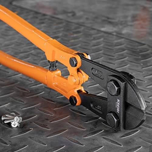 KSEIBI 141585 Heavy-Duty Medium Size Bolt Cutter 24" for Cutting Fence, Steel Wire, Chain, Screws, Rivet, and Medium Padlock, with Soft Grip Rubber Ergonomic Handle Cutters 7
