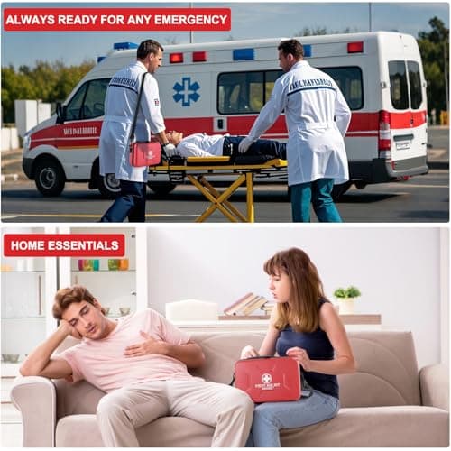 Gevoke 410 Piece Waterproof Hard Shell First Aid Kit for Home, Car, Travel, Camping, Truck, Hiking, Sports, Office, Vehicle & Outdoor Emergencies - Emergency Medical Kits (Red) 6