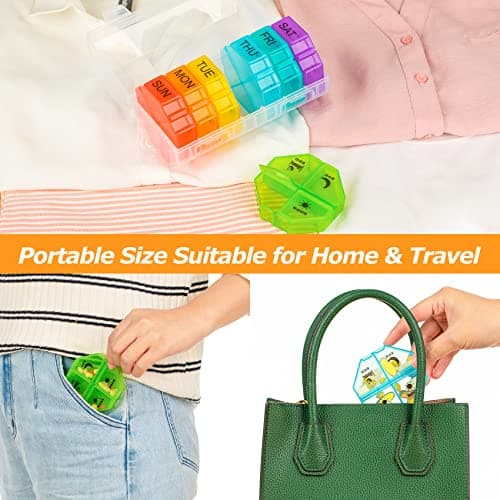 Weekly Pill Organizer 4 Times a Day, Large Pill Box 7 Day Daily Pill Case with 28 Extra Large Compartments Portable Travel Pill Container Big Medicine Organizer for Supplement Vitamin (White) 5