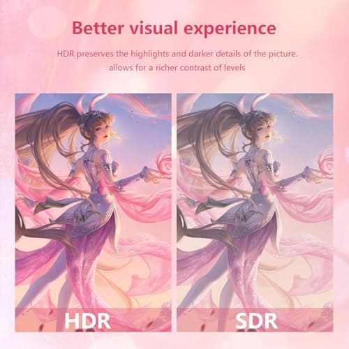 Sealan 27 inch Curved Pink Gaming Monitor 180Hz,QHD(2560 ×1440),1500R,VA Screen,FreeSync,Low Blue Light, Flicker Free,Eye-Care, DP, HDMI Port for Gaming Home Office,Supports Wall Mount (75 * 75mm) 6