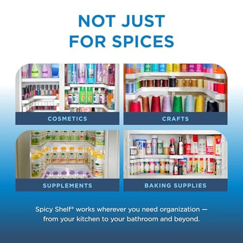 Spicy Shelf 3.0 - Expandable 2 Tiered Spice Rack Organizer for Cabinet & Pantry - Kitchen Seasoning Organizer - Cabinet Spice Racks for Inside Cabinets (Spicy Shelf Premium) - Home Organization 6