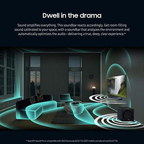 Samsung HW-Q990C 11.1.4ch Soundbar w/Wireless Dolby Audio, Rear Speakers Included w/Q-Symphony, SpaceFit Sound Pro, Adaptive Sound, Game Mode Pro, Airplay 2, AVA, Alexa Built-in 6