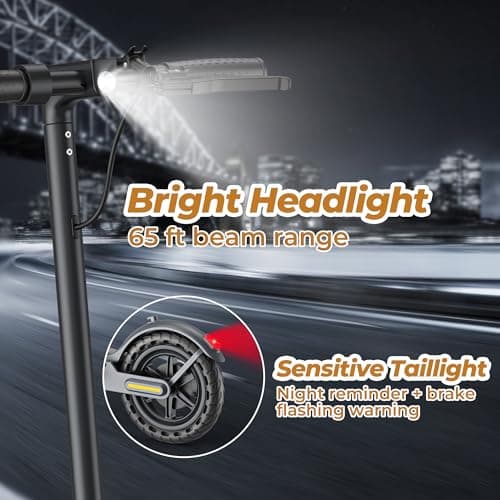 WERHY 10 Inches Electric Scooter, 500W Powerful Motor & 22 MPH Top Speed, 22-28Miles Long Range, Folding E Scooter with Dual Braking for Adults 7