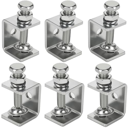 6 Pack Stainless Steel C Clamp - 1-3/16 Inch Small C Clamp Set, Heavy Duty Metal C Clamps Mini Tiger G-Clamp Adjustable U Clamps with Stable Wide Jaw Opening for Fixed Woodworking and Welding Mounting