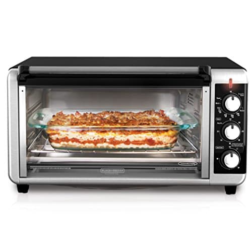 BLACK+DECKER TO3250XSBD 8-Slice Extra Wide Convection Countertop Toaster Oven, Includes Bake Pan, Broil Rack & Toasting Rack, Stainless Steel/Black 12