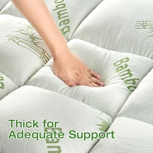 Easthome Mattress Topper Queen Size Viscose Derived from Bamboo, Thick Soft Pillow Top Mattress Pad Cover for Back Pain, Mattress Protector with 8-21 Inch Deep Pocket, White 5