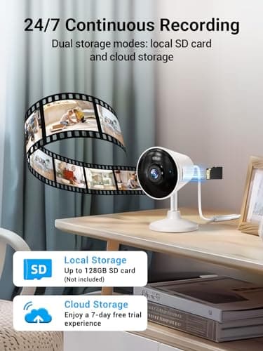 [5G & 2.4G] Indoor/Outdoor Security Camera for Home, Baby/Elder/Dog/Pet Camera with Phone App, Wi-Fi Camera w/Spotlight, Color Night Vision, 2-Way Audio, 24/7, SD/Cloud Storage, Work w/Alexa, 2Pack 6