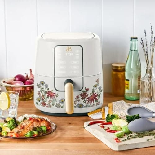 B - 3-Quart Digital Air Fryer, TurboCrisp Technology, 4 Presets, 170°F-400°F, Non-Stick, Dishwasher Safe, 1200 Watt. (WILDFLOWER WHITE) 8