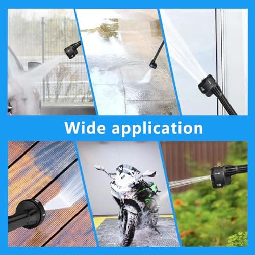 Portable Cordless Pressure Washer, 980PSI Cordless Car Pressure Washer with 2 Batteries, 6 in 1 Nozzle, 5 Meter Hose, for Watering, Cleaning, Car Washing, Floor Washing 8
