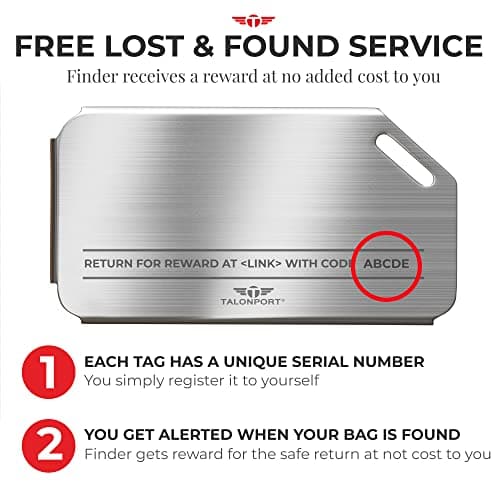 Original Indestructible Luggage Tags for Travel Stand Out with Stainless Steel Privacy Personalized Luggage Tags with Free Smart Bag Tag Recovery Included (Two Pack) 5