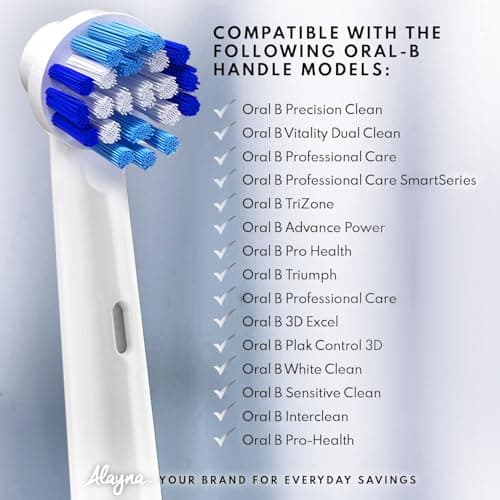 Replacement Toothbrush Heads Compatible with Oral B Braun- Pack of 4 Professional Electric Toothbrush Heads- Precision Refills for Oral-b 7000, Clean, OralB Pro 1000, 9600, 500, 3000, 8000, Plus! 7
