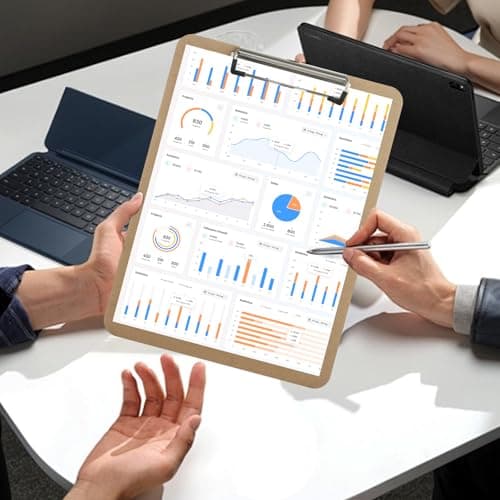 MIVIDE Clipboards, 23 Pack Hardboard Office Wood Clipboards Bulk, Letter Size Clipboard with Low Profile Clip, Clipboard with Hang for Classroom, School, Home, Office Supply 6