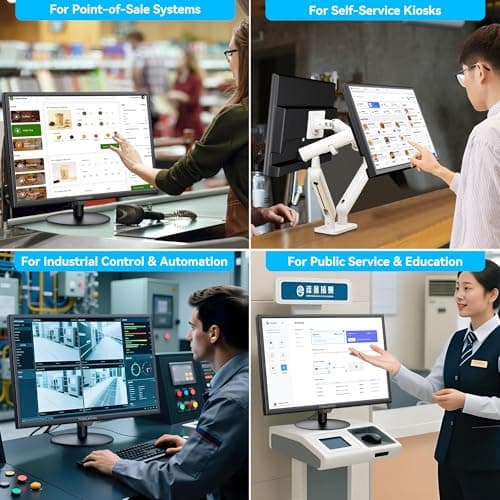 Thinlerain Touchscreen Monitor 19 Inch, 10-Point Multi Touch Screen Monitor 1440×900 HD Display with HDMI VGA AV BNC USB Ports, VESA, Build-in Speakers for POS, Office, and Industrial Use 7