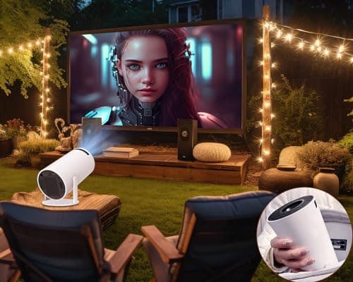 Portable Projector 4K 1080P Full HD Support, Mini Projector with Android 11, Smart Projector 5G WiFi6 BT5.0 Auto Horizontal Correction, 180°Rotatable Outdoor Projector for Phone/TV Stick/Laptop 6