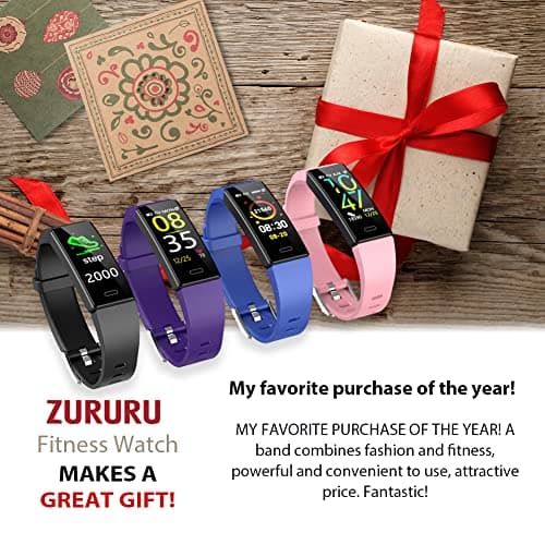ZURURU Fitness Tracker with Blood Pressure Heart Rate Sleep Health Monitor for Men and Women, Upgraded Waterproof Activity Tracker Watch, Step Calorie Counter Pedometer Purple 6