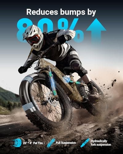 PUCKIPUPPY Electric Bike for Adults 1350W Peak, 28 MPH, 48V 20AH Battery Ebike, 26"x4" Fat Tire Full Suspension Electric Mountain Bike, 80 Miles Range, 8 Speed, Torque Sensor (Labrador Pro) 6