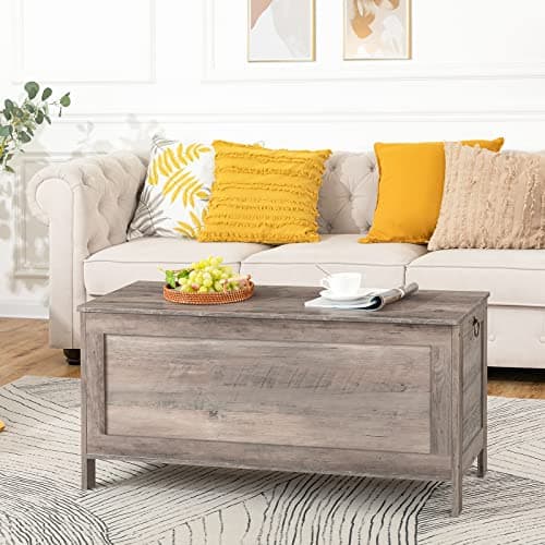 HOOBRO Toy Box, Retro Wooden Look Storage Chest with Safety Hinge, Entryway Storage Bench Supports 220 lb, 39.4 x 15.7 x 18.9 Inches Toy Chest Organizer, Easy Assembly (Greige) BG100CW01 5