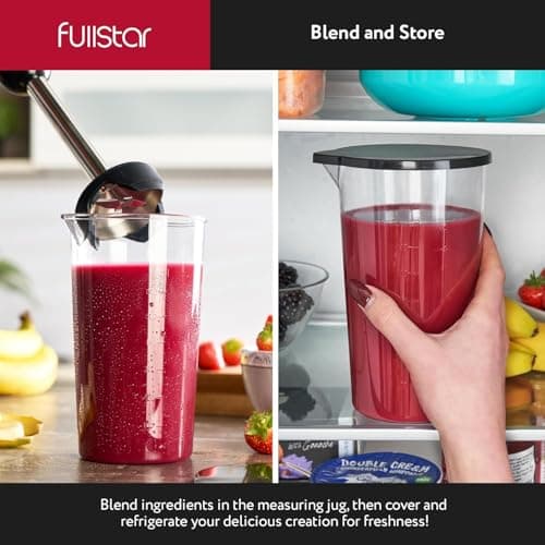 fullstar Immersion Blender Set, 9-Speed 500W Handheld Electric Hand Mixer, Smoothie Blender (3-in-1, Black) 8