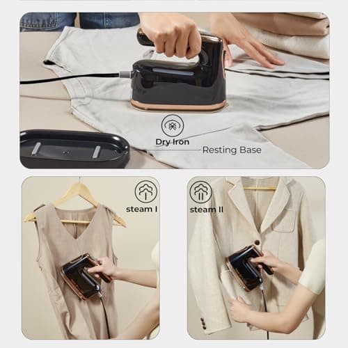 YIKA Clothes Steamer & Iron 2-in-1, Handheld Clothing Fabric Wrinkle Removal, 300ml Water Tank, Large Alloy Soleplate, Lightweight Small Garment Steamer for Home or Travel 5