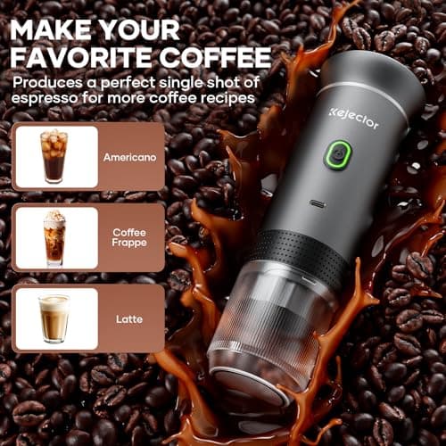 Portable Battery Coffee Maker Espresso Machine, 20 Bar Nano Car Coffee Mini Espresso Machines Self-Heating Electric Espresso Maker, USB-C 3-in-1 Ground Coffee & NS Capsule Pod RV Hiking Camping 6