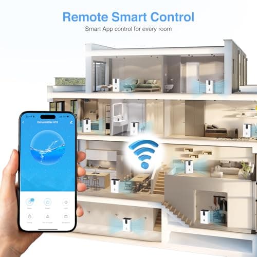 WiFi-Enabled Dehumidifier Dehumidifiers for Home Up to 850Sq.Ft Dehumidifier for Basement with 85OZ Water Tank Alexa Voice APP Control, Auto Shut Off & 7 Color LED Lights Ideal for Bedroom RV 1 9