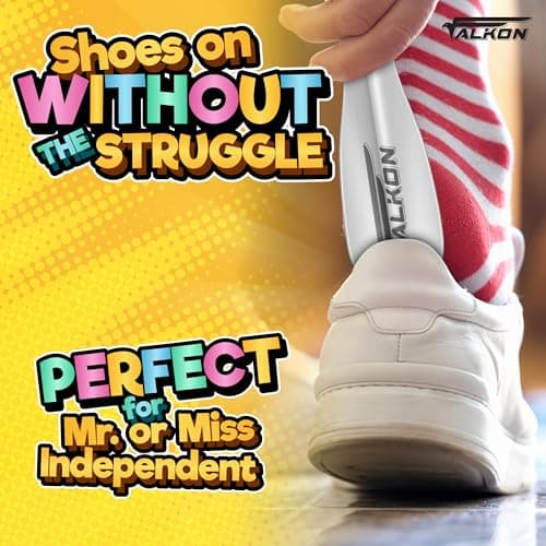 FALKON Shoe Horn Set for Kids – Two 7.5" and One 4" Durable Metal Shoe Horns, Perfect for Little Feet 5