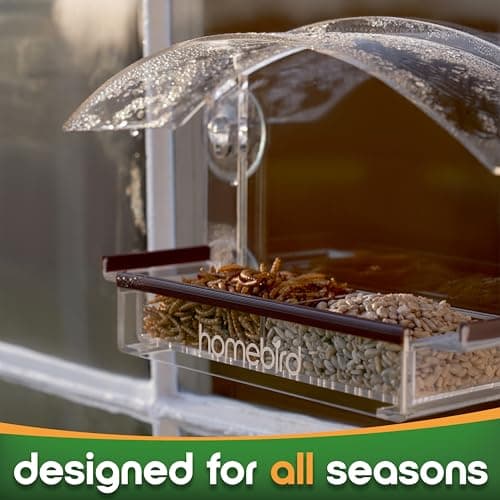 Window Bird Feeder with Strong Suction Cups - (Upgraded 2026 Model) Clear Acrylic Feeder Window for Cats Bird House Gift 7