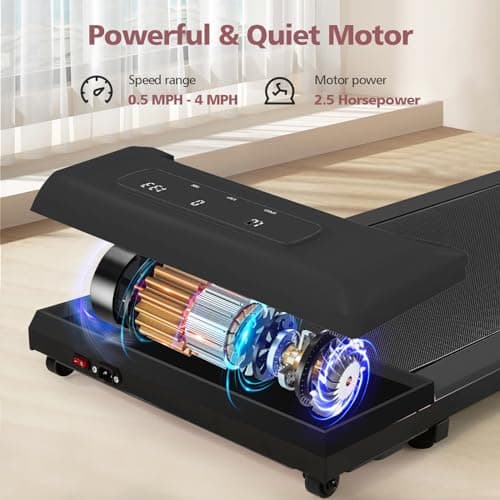 ANCHEER Walking Pads, 2 in 1 Under Desk Treadmill 2.5HP Compact Running Machine with Remote Control, 300lbs Weight Capacity for Home/Gym/Office,Ultra-Quiet, Installation-Free 7