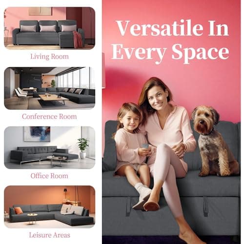 yoyomax L Shaped Sofa-80'' Sectional Couch Sofa w/Tufted Seat Cushion Convertible Sofa, Mid Century Modern Linen Fabric Couches for Living Room Apartment Small Space, Beige 5