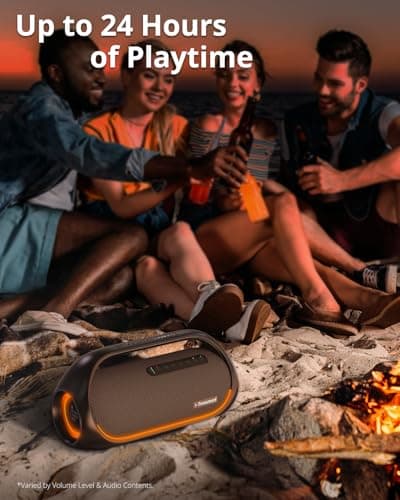 Tronsmart Upgraded Bang 60W Bluetooth Speakers with Subwoofer, IPX6 Waterproof Loud Bluetooth Speaker with 7 Color Light, 15H Playtime, Custom EQ, Portable Speaker with Handle for Outdoor, Party 7