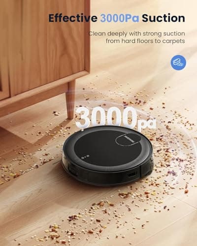 Proscenic X1 Robot Vacuum and Mop with Self Emptying for 45 Days, Ultrasonic Wiping System, 3000 Pa Suction, LED Screen, 120 Min Run, Auto Self-Charging, WiFi APP Control for Floor, Pet Hair, Carpet 3