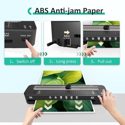 13 Inch Laminator Machine - 11x17 Laminator with 50 Sheets, Cold & Thermal, Built-in Paper Cutter & Corner Rounder, A3 Laminating Machine for Classroom Home School 5