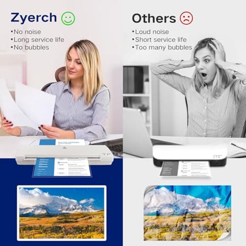 Laminator 13 Inch A3 Laminator Machine, 7 in 1 Desktop Thermal Laminator Never Jam with 40 Laminating Pouches, Paper Trimmer and Corner Rounder, Fast Warm-Up Home Office School Use, White 5