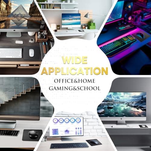 JIKIOU 3 Pack Mouse Pad with Stitched Edge, Comfortable Mouse Pads with Non-Slip Rubber Base, Washable Mousepads Bulk with Comfortable Cloth, Mouse Pads for Computers Laptop Mouse 10.2x8.3inch Black 7