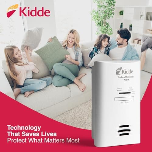 Kidde Carbon Monoxide Detector, Plug in Wall with AA Battery Backup, Test-Hush Button 5