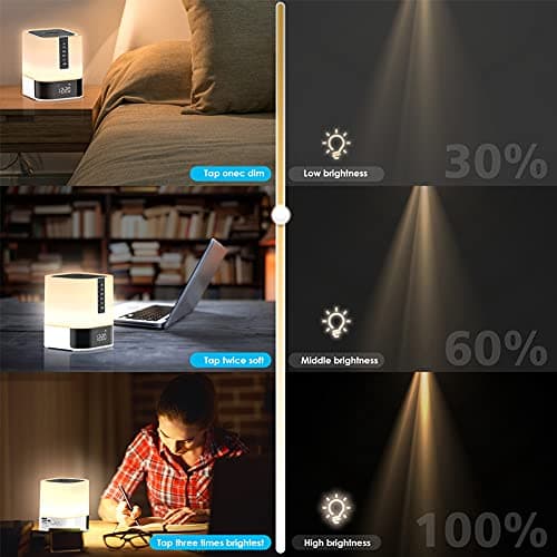 Hetyre Night Light Bluetooth Speaker, 5 in 1 Touch Control Bedside Lamp Dimmable Multi-Color Changing, Bedroom Alarm Clock, Best Birthday Gift Ideas for 10 11 12 13 14 Year Old Teenage Girls/Boys 7