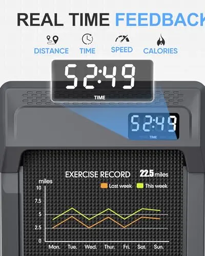 WELLFIT 10% Incline Foldable Treadmills for Home, Under Desk Walking Pad 265lbs Capacity, Heavyduty Treadmills for Small Space, Fully Assembled, Easy to Store, Adjustable Incline(Manual) 5