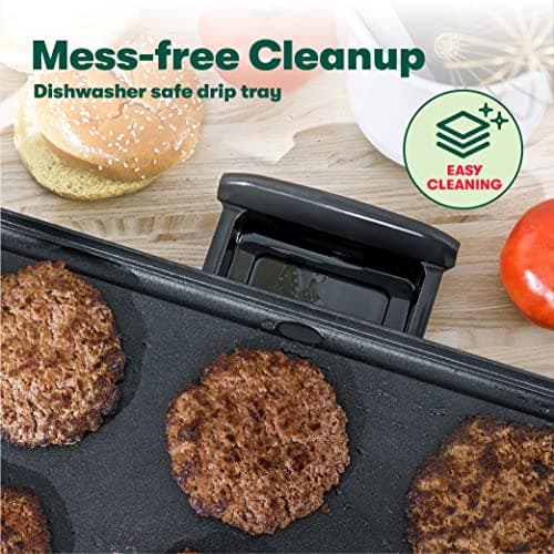 bella Electric Griddle with Warming Tray - Smokeless Indoor Grill, Nonstick Surface, Adjustable Temperature & Cool-touch Handles, 10" x 18", Copper/Black, PFOA & PTFE Free 6