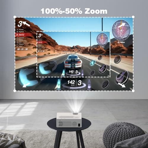 5G WiFi Bluetooth Movie Projector, Real Native 1080P Outdoor Projector for Home Theater Movies, Synchronize Smartphone, Compatible with USB/TV Stick/HDMI 6