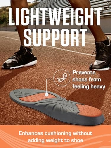 SOFSOLE ATHLETE Performance Men's Insoles - PU Foam & Gel Inserts - Heel-to-Toe Cushioning, Support, & Moisture Control, - Lightweight Comfort & Stability - Ideal for Runners, Walkers, Athletes 4