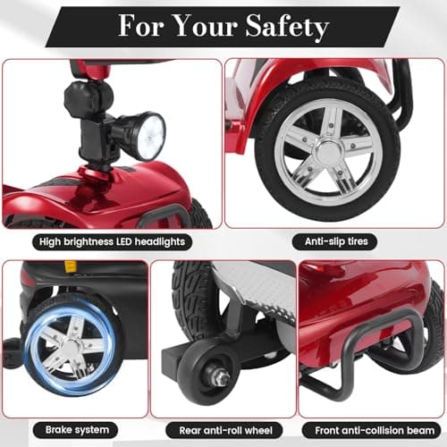 15-45 Miles Ecomobi MS02 4 Wheels Mobility Scooter for Adults/Seniors, 350W Electric Wheelchair Device w/15Ah-25Ah Extended Battery, Dual Baskets, Compact Duty Mobile for Elderly(FSA/HSA Eligible) 7