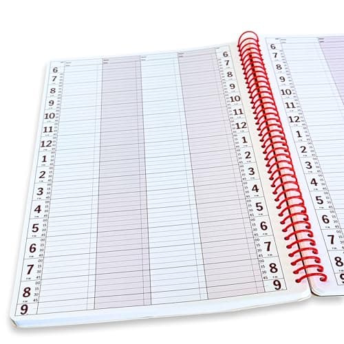 Portage Notebooks Appointment Book - Large 8.5" x 13.5" Undated Planner for Daily Scheduling - 4 Column Professional Daily Planner Undated for Office, Home, or Salon Use