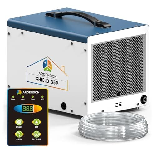ARGENDON Crawlspace Dehumidifier with Pump, 70 Pint Commercial Dehumidifier for Basement with Drain Hose, Auto Defrost, Memory Starting, Compact, GLGR, Up to 1000 Sq Ft, 5 Years Limited Warranty