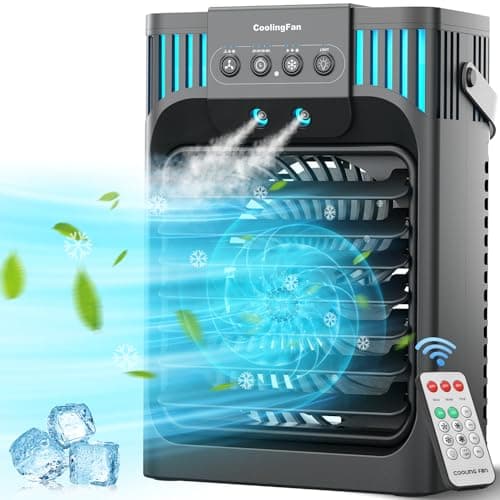 Portable Air Conditioners, LEAEYFE Upgraded 40oz Evaporative Mini Air Conditioner with Powerful 3 Mist Settings, 3 Speeds, 7-color Night Light & 2-8H Timer, 3-in-1 Cooling Fan for Bedroom Home Office