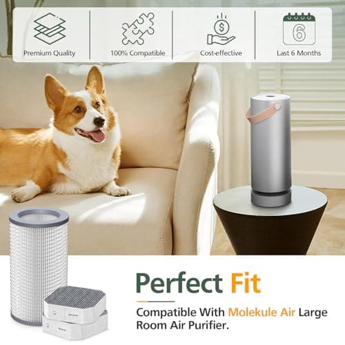 3 Pack Air Replacement Filter Set for Molekule Air Purifier, 1 Pack PECO-Filter and 2 Pack Pre-Filt er, High-efficiency Activated carbon 2-in-1 Air Clean Filtration System 2