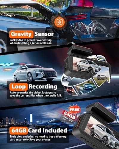 CAMBLO 4K+2K Dash Cam Front and Rear,3.2" IPS Full Screen Dual Dash Camera for Cars,Free 64G Card,5G Wi-Fi APP Control,HDR Ninght Vision Dash Camera,G-Sensor,170°Wide Angle, 24H Parking Mode,512GB MAX 5