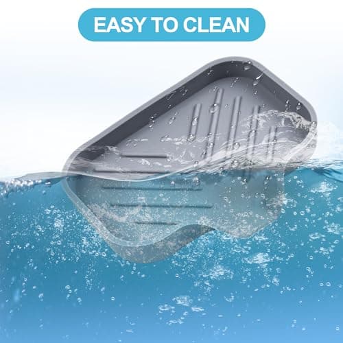 Soap Dish for Shower,Silicone Bathroom Soap Dishes with Drain Spout-Bathroom,Kitchen Soap Sponge Tray Self Draining for Kitchen,Bathroom,Bathtub, Shower. 7