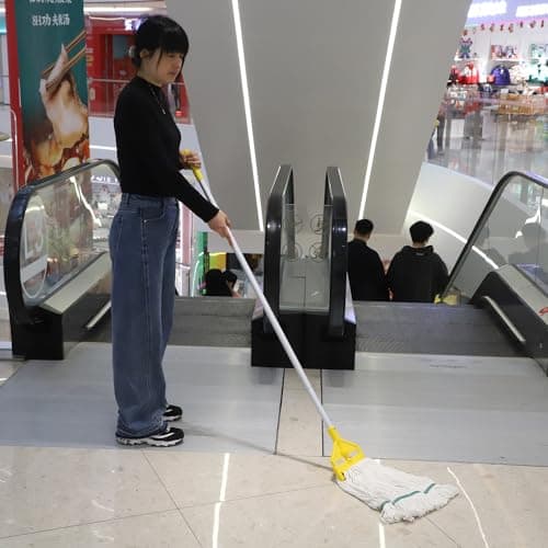 Midoneat Commercial Mop Bucket with Side Press Wringer on Wheels, Including One Commercial Mop, 35 Quart, Yellow 5