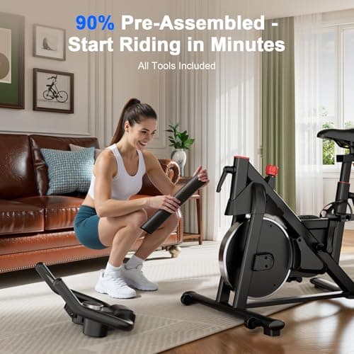 Lacuffy Indoor Cycling Bike - 32-Level Magnetic Resistance Stationary Exercise Bike with Adjustable Seat & Handlebars, Silent Belt Drive for Home Cardio (Fits Users 5'1" to 5'11", 300lbs Capacity) 6