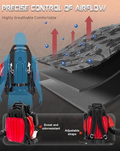 Getell Professional Gas Powered Backpack Leaf Blower – 2-Stroke High-Performance 63CC/665 CFM Blower System with Comfort Design for Complete Property Maintenance (GB657 PRO) 5